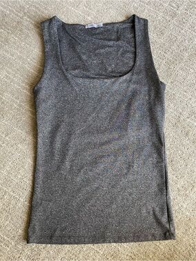 Zara - Scoop neck sleeveless top - Small - charcoal gray